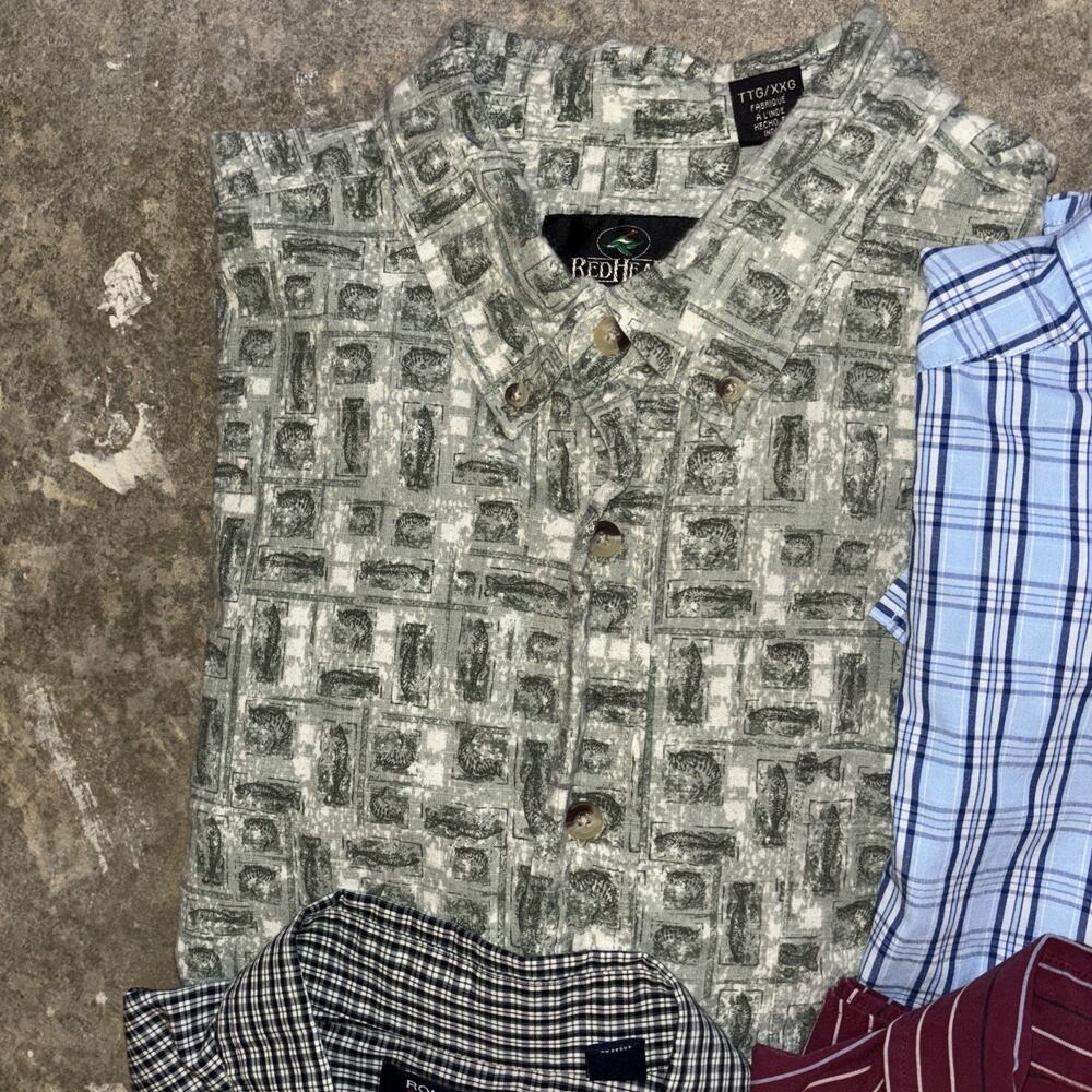 Men’s 8 Shirt Short Sleeve Oxford Size 2XL Puritan IZOD Gold Label Red Head - Picture 5 of 7